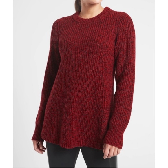 Athleta SIERRA CREW SWEATER in Candy Red Marl sz Medium - Picture 1 of 8
